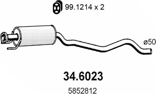 ASSO 34.6023 - Средний глушитель выхлопных газов autodnr.net