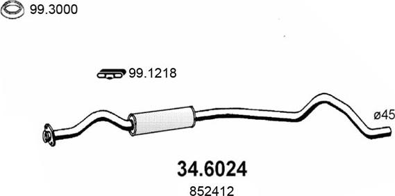 ASSO 34.6024 - Средний глушитель выхлопных газов avtokuzovplus.com.ua