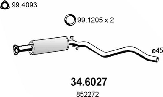 ASSO 34.6027 - Середній глушник вихлопних газів autocars.com.ua