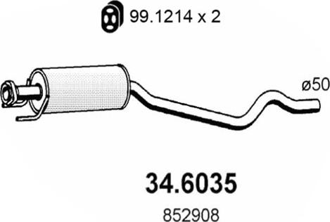 ASSO 34.6035 - Середній глушник вихлопних газів autocars.com.ua