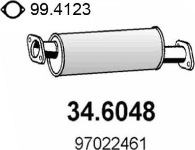 ASSO 34.6048 - Середній глушник вихлопних газів autocars.com.ua