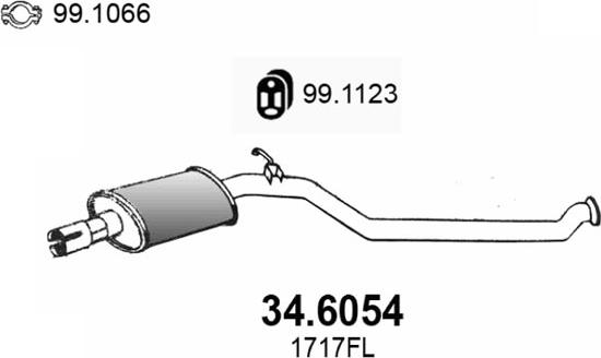 ASSO 34.6054 - Середній глушник вихлопних газів autocars.com.ua