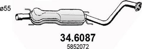 ASSO 34.6087 - Средний глушитель выхлопных газов avtokuzovplus.com.ua