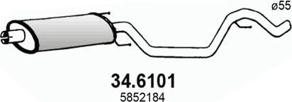 ASSO 34.6101 - Средний глушитель выхлопных газов avtokuzovplus.com.ua