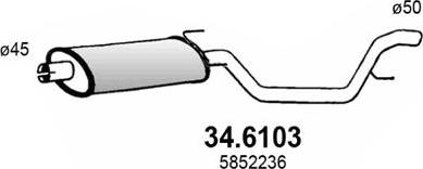 ASSO 34.6103 - Средний глушитель выхлопных газов avtokuzovplus.com.ua