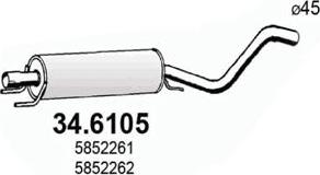 ASSO 34.6105 - Средний глушитель выхлопных газов avtokuzovplus.com.ua