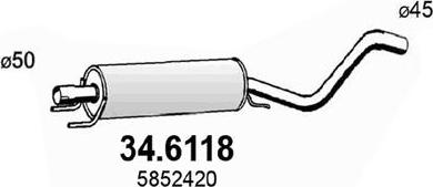 ASSO 34.6118 - Средний глушитель выхлопных газов avtokuzovplus.com.ua