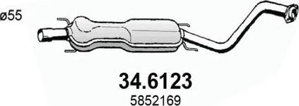ASSO 34.6123 - Средний глушитель выхлопных газов avtokuzovplus.com.ua