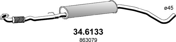 ASSO 34.6133 - Средний глушитель выхлопных газов avtokuzovplus.com.ua