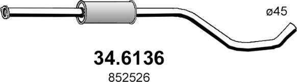 ASSO 34.6136 - Средний глушитель выхлопных газов avtokuzovplus.com.ua
