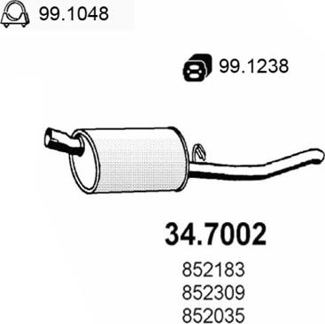 ASSO 34.7002 - Глушник вихлопних газів кінцевий autocars.com.ua