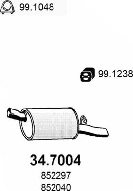 ASSO 34.7004 - Глушник вихлопних газів кінцевий autocars.com.ua