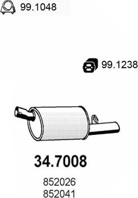 ASSO 34.7008 - Глушник вихлопних газів кінцевий autocars.com.ua