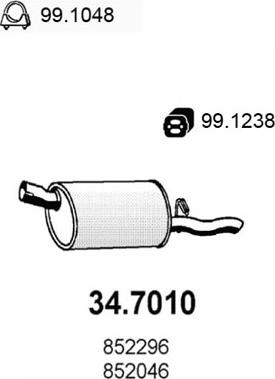 ASSO 34.7010 - Глушник вихлопних газів кінцевий autocars.com.ua