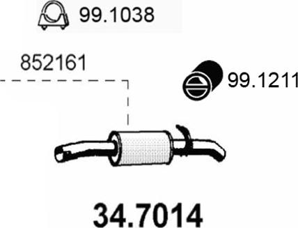 ASSO 34.7014 - Глушник вихлопних газів кінцевий autocars.com.ua