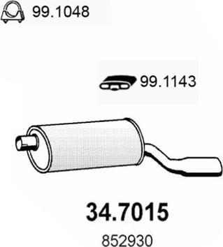 ASSO 34.7015 - Глушник вихлопних газів кінцевий autocars.com.ua