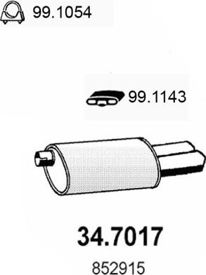 ASSO 34.7017 - Глушник вихлопних газів кінцевий autocars.com.ua