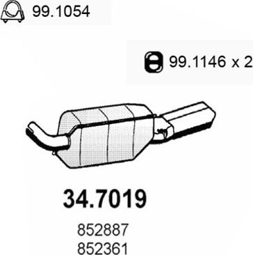 ASSO 34.7019 - Глушник вихлопних газів кінцевий autocars.com.ua