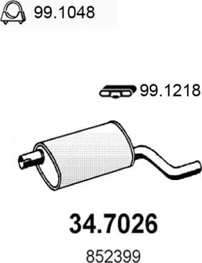 ASSO 34.7026 - Глушник вихлопних газів кінцевий autocars.com.ua