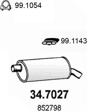 ASSO 34.7027 - Глушник вихлопних газів кінцевий autocars.com.ua