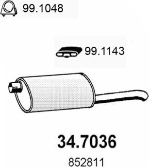 ASSO 34.7036 - Глушник вихлопних газів кінцевий autocars.com.ua