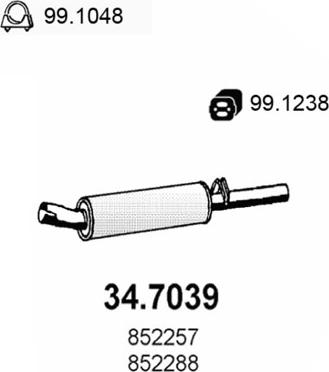 ASSO 34.7039 - Глушник вихлопних газів кінцевий autocars.com.ua