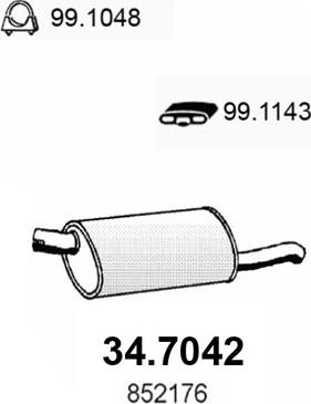 ASSO 34.7042 - Глушник вихлопних газів кінцевий autocars.com.ua