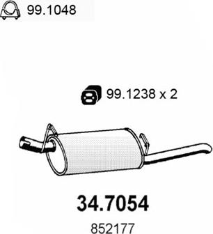 ASSO 34.7054 - Глушник вихлопних газів кінцевий autocars.com.ua
