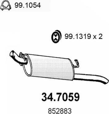 ASSO 34.7059 - Глушитель выхлопных газов, конечный autodnr.net