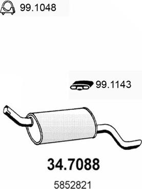 ASSO 34.7088 - Глушник вихлопних газів кінцевий autocars.com.ua