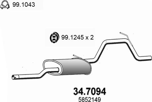 ASSO 34.7094 - Глушитель выхлопных газов, конечный avtokuzovplus.com.ua