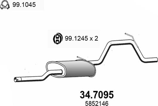 ASSO 34.7095 - Глушитель выхлопных газов, конечный avtokuzovplus.com.ua