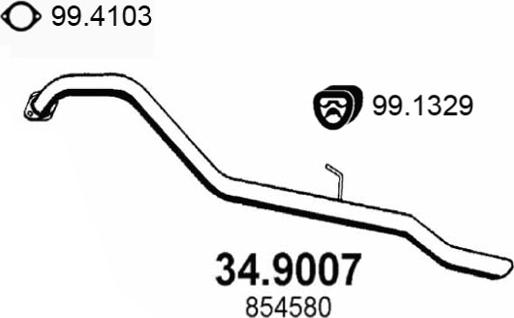 ASSO 34.9007 - Труба вихлопного газу autocars.com.ua