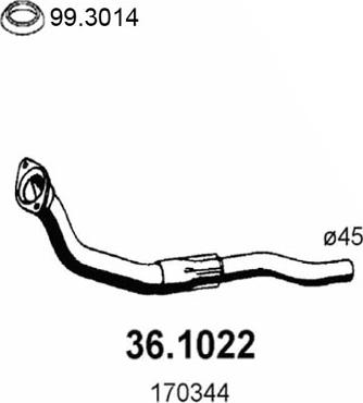 ASSO 36.1022 - Труба вихлопного газу autocars.com.ua