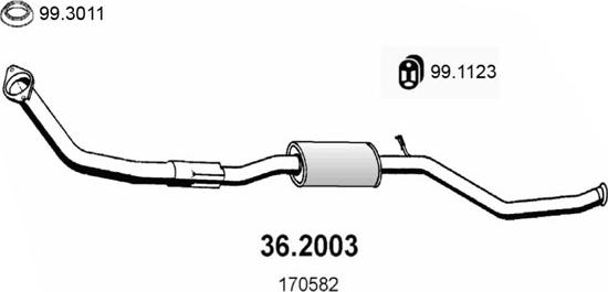 ASSO 36.2003 - Предглушітель вихлопних газів autocars.com.ua