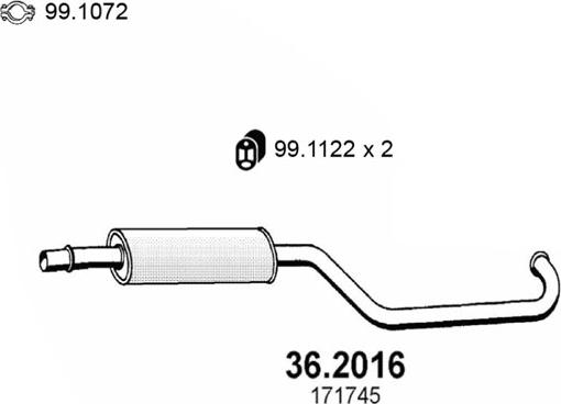 ASSO 36.2016 - Предглушітель вихлопних газів autocars.com.ua