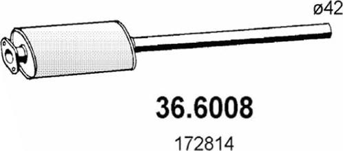 ASSO 36.6008 - Середній глушник вихлопних газів autocars.com.ua