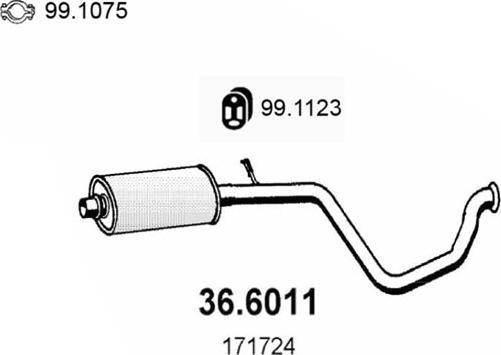 ASSO 36.6011 - Средний глушитель выхлопных газов avtokuzovplus.com.ua