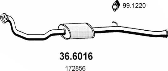 ASSO 36.6016 - Середній глушник вихлопних газів autocars.com.ua