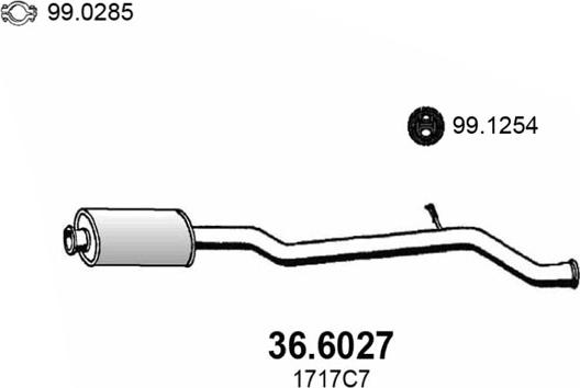 ASSO 36.6027 - Средний глушитель выхлопных газов avtokuzovplus.com.ua
