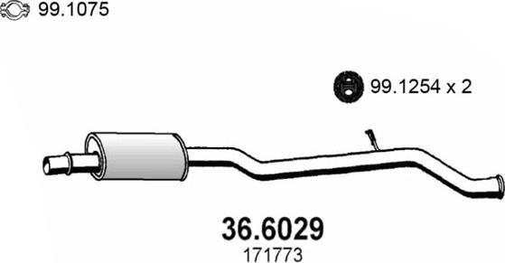 ASSO 36.6029 - Середній глушник вихлопних газів autocars.com.ua