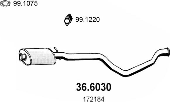 ASSO 36.6030 - Середній глушник вихлопних газів autocars.com.ua