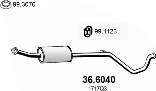 ASSO 36.6040 - Средний глушитель выхлопных газов avtokuzovplus.com.ua