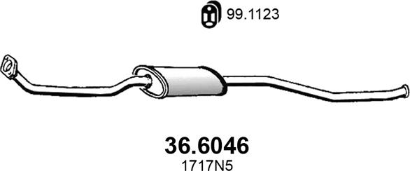ASSO 36.6046 - Середній глушник вихлопних газів autocars.com.ua
