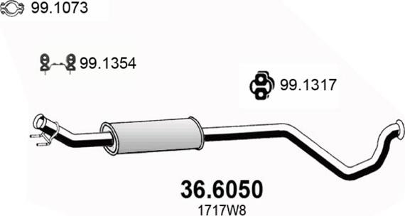 ASSO 36.6050 - Средний глушитель выхлопных газов avtokuzovplus.com.ua