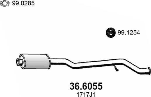 ASSO 36.6055 - Средний глушитель выхлопных газов avtokuzovplus.com.ua