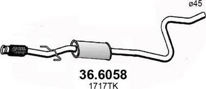 ASSO 36.6058 - Середній глушник вихлопних газів autocars.com.ua