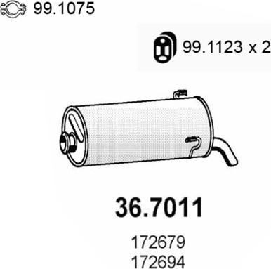 ASSO 36.7011 - Глушник вихлопних газів кінцевий autocars.com.ua