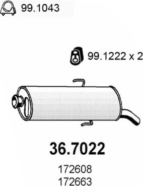 ASSO 36.7022 - Глушитель выхлопных газов, конечный autodnr.net