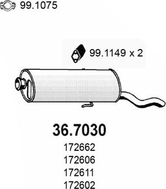 ASSO 36.7030 - Глушник вихлопних газів кінцевий autocars.com.ua